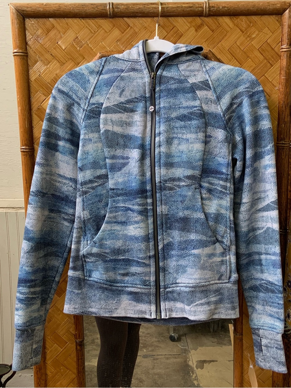 lululemon athletica Blue Patterned Zip-Up Hoodie Jacket